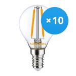Multipack 10x Noxion Lucent LED E14 Kugel Fadenlampe Klar 4.5W 470lm - 827 Extra Warmweiß | Ersatz für 40W