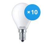 Multipack 10x Philips Corepro LED Lustre E14 Kugel Matt 4.3W 470lm - 827 Extra Warmweiß | Ersatz für 40W