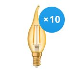 Multipack 10x Ledvance Vintage 1906 LED E14 Kerze Gold 1.5W 120lm - 824 Extra Warmweiß | Ersatz für 15W