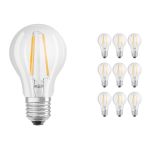Multipack 10x Ledvance Classic LED E27 Birne Fadenlampe Klar 4.2W 470lm - 927 Extra Warmweiß | Höchste Farbwiedergabe - Dimmbar - Ersatz für 40W