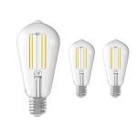 Multipack 3x Calex Smart Tuya Wifi E27 Edison Fadenlampe 7W 806lm - 818-830 Abstimmbares Weiß | Dimmbar - Ersatz für 60W