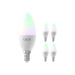 Multipack 5x Calex Smart Tuya Wifi E14 Kerze 5W 470lm - 822-840 Abstimmbares Weiß | RGBW - Dimmbar - Ersatz für 40W