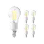 Multipack 5x Calex Smart Tuya Wifi E14 Kugel 4.5W 450lm - 818-830 Abstimmbares Weiß | Dimmbar - Ersatz für 40W 