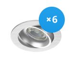 Multipack 6x Noxion Einbau Spot Vision MR16 schwenkbar Aluminium | Ausschnitt 69mm - GU10 Sockel