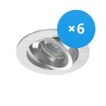 Multipack 6x Noxion Einbau Spot Drome MR16 schwenkbar Aluminium | Ausschnitt 69mm - GU10 Sockel