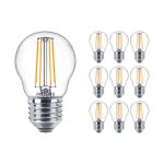 Multipack 10x Philips Corepro LED Lustre E27 Kugel Fadenlampe Klar 4.3W 470lm - 827 Extra Warmweiß | Ersatz für 40W