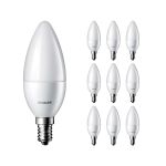 Multipack 10x Philips Corepro LED Kerze E14 Matt 5W 470lm - 827 Extra Warmweiß | Ersatz für 40W