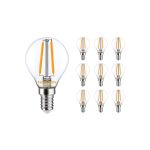 Multipack 10x Noxion Lucent Lustre LED E14 Kugel Fadenlampe Klar 2.5W 250lm – Dimmbar - Ersatz für 25W