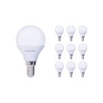 Multipack 10x Noxion Lucent Lustre LED E14 Kugel Matt 2.5W 250lm - 827 Extra Warmweiß | Ersatz für 25W