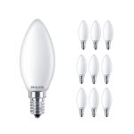 Multipack 10x Philips Corepro LED Kerze E14 Matt 4.3W 470lm - 827 Extra Warmweiß | Ersatz für 40W