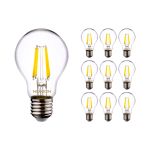 Multipack 10x Noxion Lucent LED E27 Birne Fadenlampe Klar 4.5W 470lm - 840 Kaltweiß | Ersatz für 40W