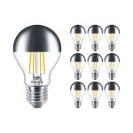 Multipack 10x Philips Classic LED Glühbirne E27 Birne Spiegel 7.2W 650lm - 827 Extra Warmweiß | Dimmbar - Ersatz für 60W