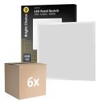 Multipack 6x Bright Choice LED Panel Backlit 36W 3240lm - 840 Kaltweiß | 60x60cm - UGR <22