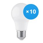 Multipack 10x Bright Choice LED Glühbirne E27 Birne Matt 4.9W 470lm - 830 Warmweiß | Ersatz Für 40W