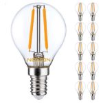 Multipack 10x Noxion Lucent LED E14 Kugel Fadenlampe Klar 2.5W 250lm - 827 Extra Warmweiß | Ersatz für 25W