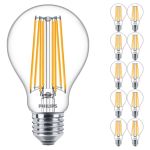 Multipack 10x Philips Corepro LED Glühbirne E27 Birne Klar 17W 2452lm - 827 Extra Warmweiß | Ersatz für 150W