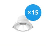 Multipack 15x Noxion LED Downlight Apollo 9W 1100lm 60D - 830 Warmweiß | 145mm - Ausschnitt 120mm - UGR <19