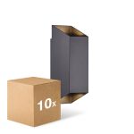 Multipack 10x Nordlux Nico Wandleuchte Aluminium Schwarz Up & Down | IP54 - Geeignet für 2x GU10