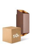Multipack 10x Nordlux Nico Wandleuchte Aluminium Rostig Up & Down | IP54 - Geeignet für 2x GU10