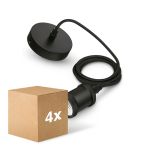 Multipack 4x Philips Cord Vintage E27 Schwarz