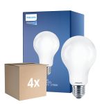 Multipack 4x Philips Classic LED Glühbirne E27 Birne Matt 17.5W 2452lm - 827 Extra Warmweiß | Ersatz für 150W