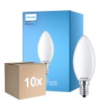 Multipack 10x Philips Corepro LED Kerze E14 Matt 6.5W 806lm - 840 Kaltweiß | Ersatz für 60W