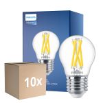 Multipack 10x Philips MASTER LED E27 Kugel Fadenlampe Klar 3.5W 470lm - 922-927 Dim To Warm | Höchste Farbwiedergabe - Dimmbar - Ersatz Für 40W