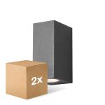 Multipack 2x D'Lite Wandleuchte Vrebos Aluminium Schwarz Up & Down | IP54 - Geeignet Für 2x GU10