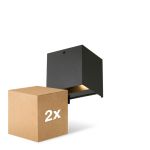 Multipack 2x D'Lite Wandleuchte Elingen Aluminium Schwarz Up & Down 4.9W 480lm - 830 Warmweiß | IP65 - Lichtsensor