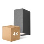 Multipack 4x D'Lite Wandleuchte Vrebos Aluminium Schwarz Up & Down | IP54 - Geeignet Für 2x GU10