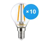 Multipack 10x Noxion Lucent LED E14 Kugel Fadenlampe Klar 4.5W 470lm - 827 Extra Warmweiß | Ersatz für 40W
