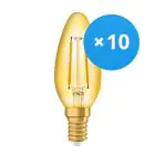 Multipack 10x Ledvance Vintage 1906 LED E14 Kerze Gold 1.5W 120lm - 824 Extra Warmweiß | Ersatz für 15W