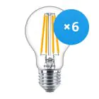 Multipack 6x Philips Corepro LED Glühbirne E27 Birne Klar 10.5W 1521lm - 840 Kaltweiß | Ersatz für 100W
