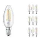 Multipack 10x Ledvance Classic LED E14 Kerze Fadenlampe Klar 4W 470lm - 827 Extra Warmweiß | Ersatz für 40W