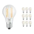 Multipack 10x Ledvance Classic LED E27 Birne Fadenlampe Klar 7.5W 1055lm - 827 Extra Warmweiß | Dimmbar - Ersatz für 75W