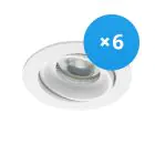 Multipack 6x Noxion Einbau Spot Vision MR16 schwenkbar Weiß | Ausschnitt 69mm - GU10 Sockel