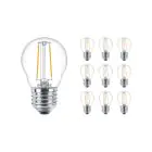 Multipack 10x Philips Corepro LED Lustre E27 Kugel Fadenlampe Klar 2W 250lm - 827 Extra Warmweiß | Ersatz für 25W