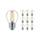 Multipack 10x Philips Master Value LED Lustre E27 Kugel Fadenlampe Klar 3.4W 470lm - 927 Extra Warmweiß | Höchste Farbwiedergabe - Dimmbar - Ersatz für 40W
