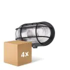 Multipack 4x D'Lite Wandleuchte Ecco Schwarz Oval | IP44 - Geeignet für 1x E27