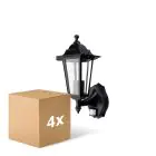 Multipack 4x D'Lite Wandleuchte Helora Schwarz | IP44 - Geeignet für 1x E27 - Bewegungssensor