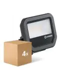 Multipack 4x Ledvance Led-Scheinwerfer Aluminium Schwarz 8W 1100lm 100D - 830 Warmweiß | IP66 - Symmetrisch