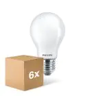 Multipack 6x Philips Corepro LED Glühbirne E27 Birne Matt 8.5W 1055lm - 830 Warmweiß | Ersatz für 75W