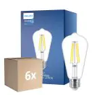 Multipack 6x Philips MASTER Value LED Glühbirne E27 Edison Fadenlampe Klar 5.9W 806lm - 927 Extra Warmweiß | Höchste Farbwiedergabe - Ersatz für 60W