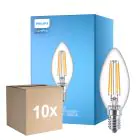 Multipack 10x Philips Corepro LED Kerze E14 Fadenlampe Klar 6.5W 806lm - 840 Kaltweiß | Ersatz für 60W