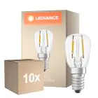 Multipack 10x Ledvance Spezial LED E14 T26 Fadenlampe Klar 1.3W 110lm - 827 Extra Warmweiß | Ersatz Für 12W