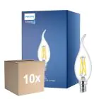 Multipack 10x Philips MASTER LED E14 Gebogen-tip Kerze Fadenlampe Klar 2.5W 340lm - 922-927 Dim To Warm | Höchste Farbwiedergabe - Dimmbar - Ersatz Für 25W