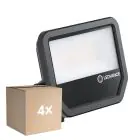 Multipack 4x Ledvance Led-Scheinwerfer Aluminium Schwarz 41W 6000lm 100D - 865 Tageslichtweiß | IP66 - Symmetrisch