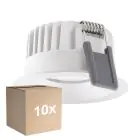 Multipack 10x Ledvance LED-Spot Fix Aluminium Weiß 8W 680lm 36D - 930 Warmweiß | Ausschnitt 68mm - IP44 - Höchste Farbwiedergabe - Dimmbar