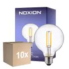 Multipack 10x Noxion Lucent Fadenlampe LED E27 Globe Klar 7W 806lm - 827 Extra Warmweiß | Dimmbar - Ersatz Für 60W