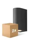 Multipack 2x D'Lite Wandleuchte Vossem Aluminium Schwarz Up & Down| IP54 - Geeignet Für 2x GU10